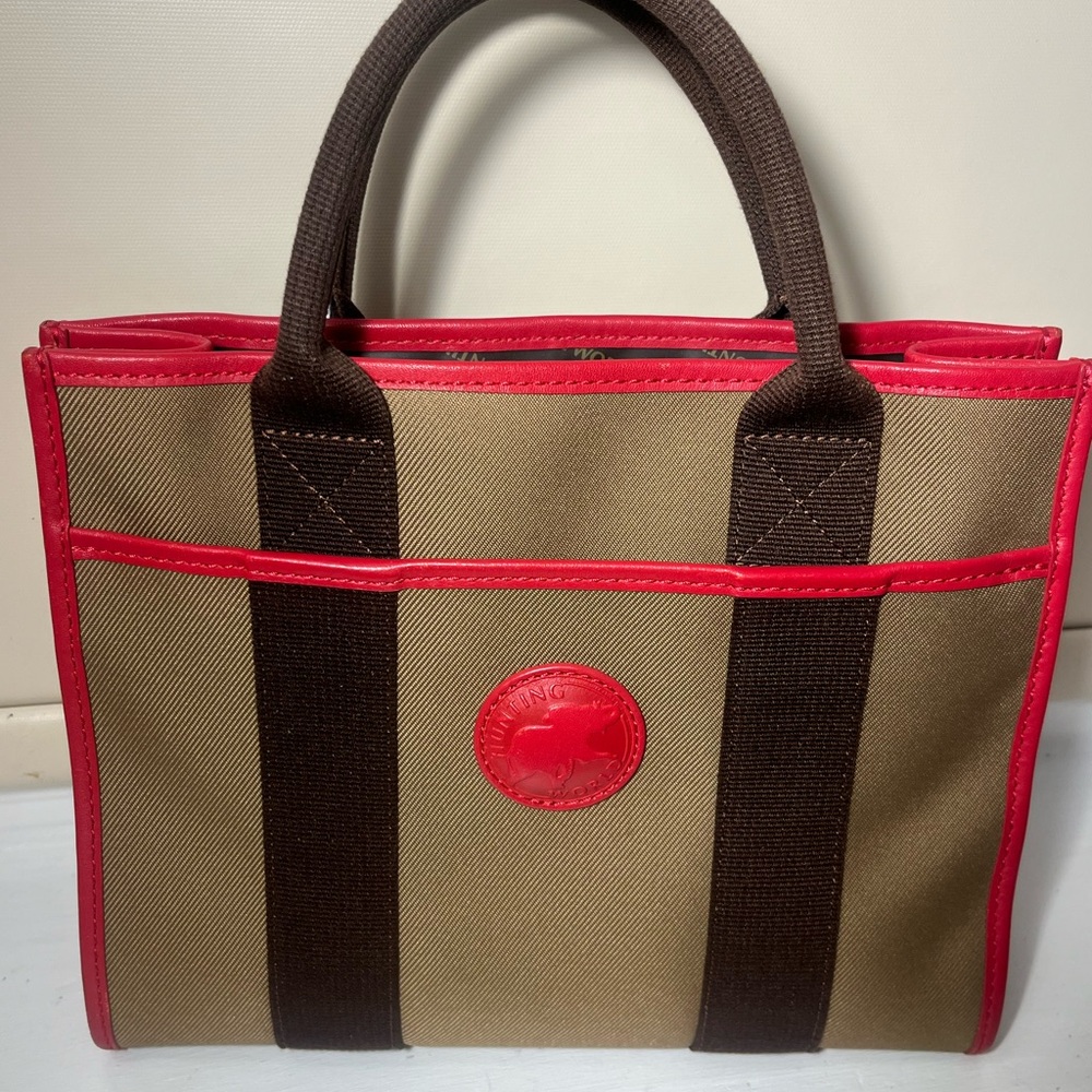 Authentic Hunting World Leather & Canvas Tote